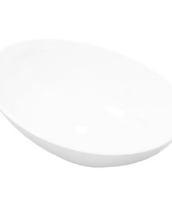 vidaXL Wastafel ovaal 40x33 cm keramiek wit