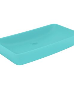 vidaXL Wastafel rechthoekig 71x38 cm keramiek mat lichtgroen