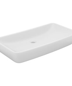 vidaXL Wastafel rechthoekig 71x38 cm keramiek matwit