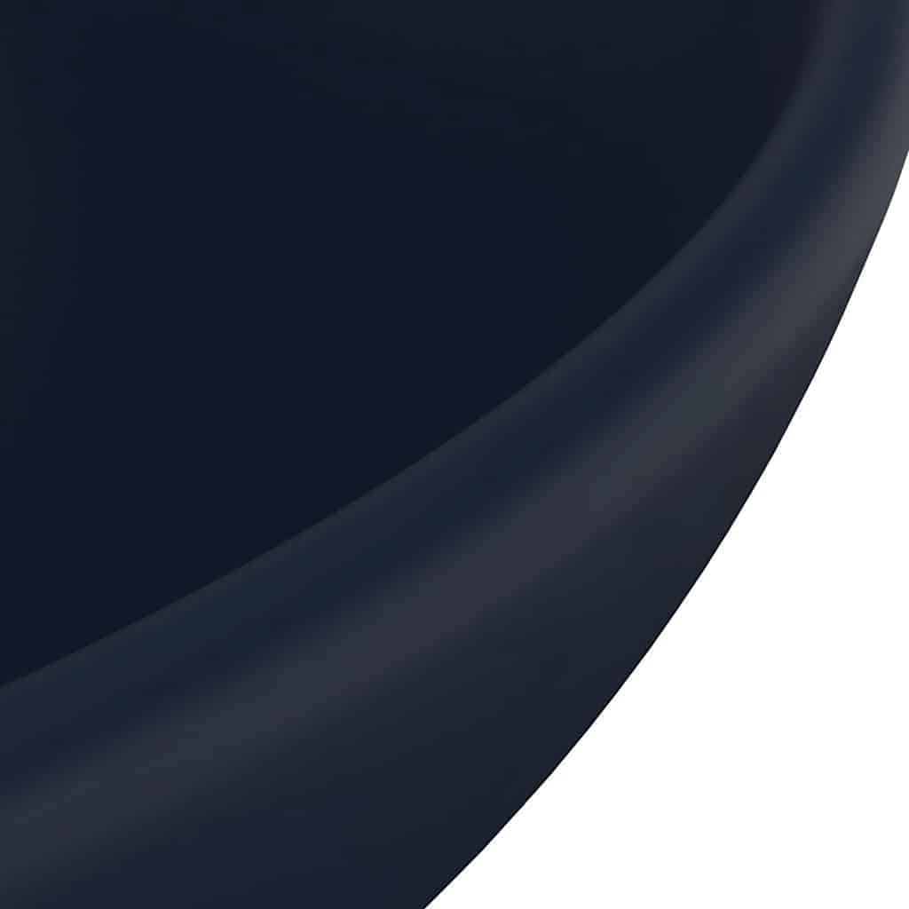 vidaXL Wastafel rond 32,5x14 cm keramiek mat donkerblauw - Image 5