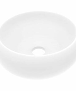 vidaXL Wastafel rond 40x15 cm keramiek matwit