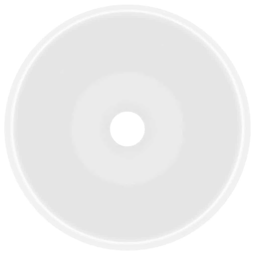 vidaXL Wastafel rond 40x15 cm keramiek matwit - Image 4