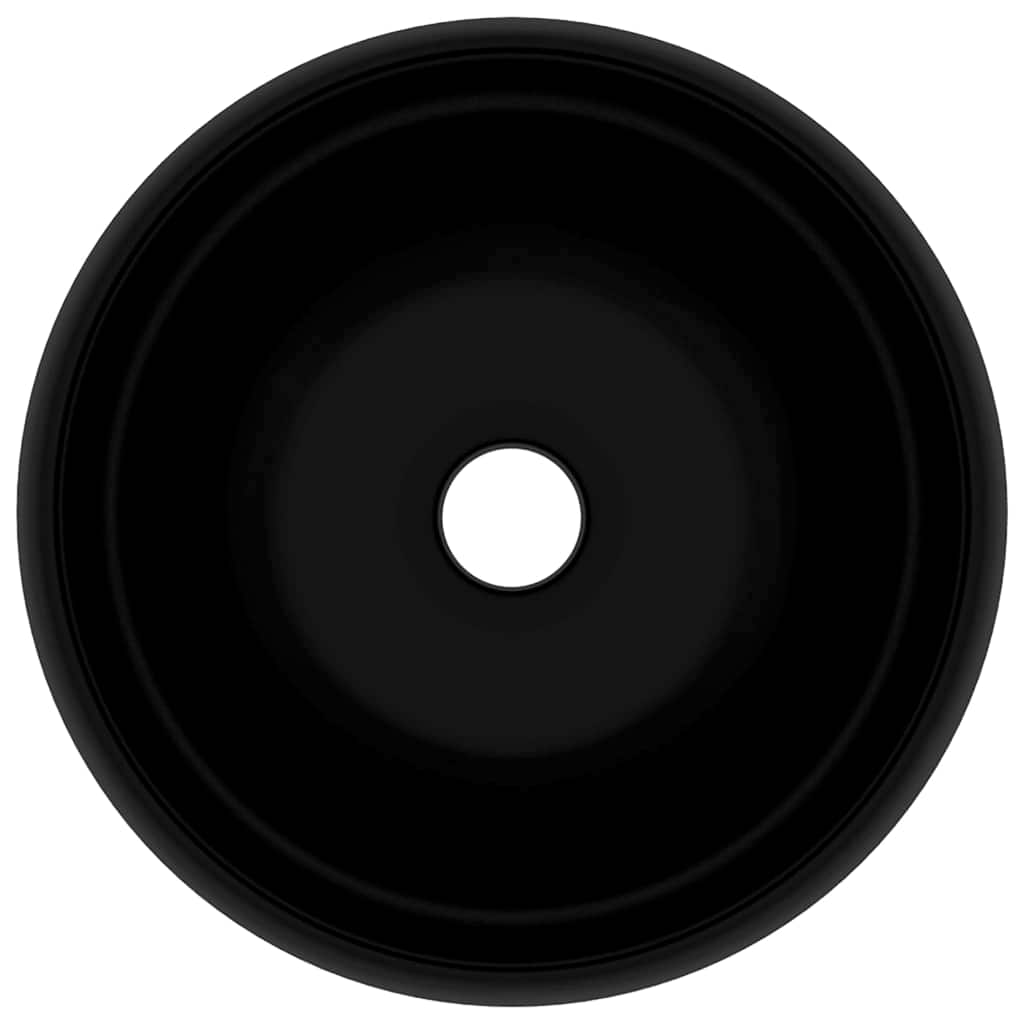 vidaXL Wastafel rond 40x15 cm keramiek matzwart - Image 4