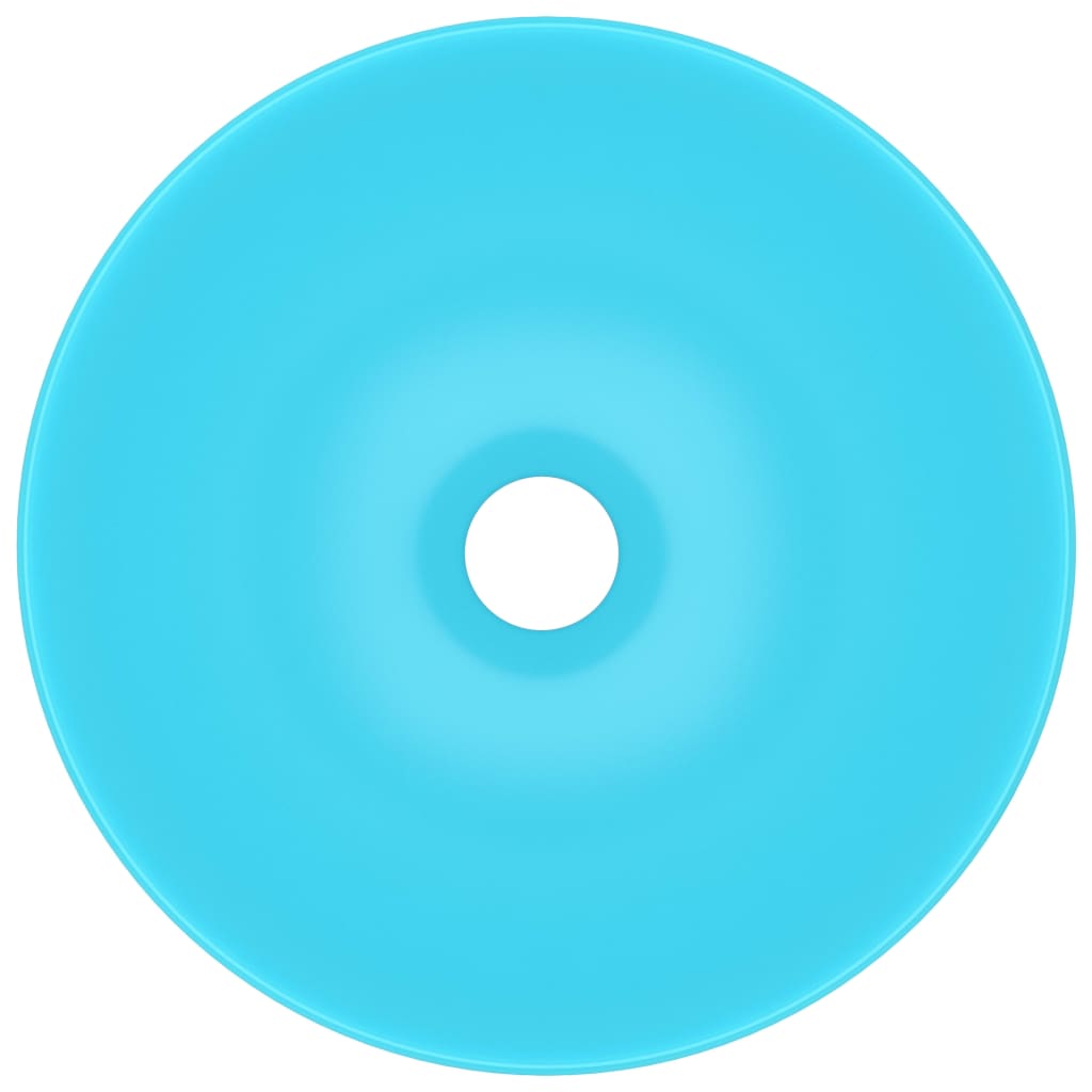 vidaXL Wastafel rond keramiek lichtgroen - Image 4