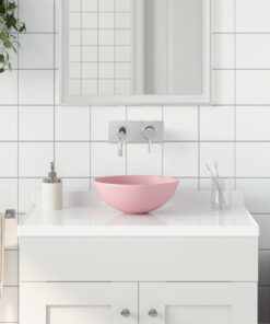 vidaXL Wastafel rond keramiek matroze