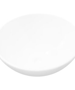 vidaXL Wastafel rond keramiek wit