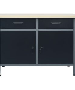 vidaXL Werkbank 120x60x85 cm staal zwart