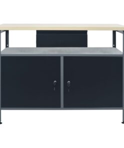 vidaXL Werkbank 120x60x85 cm staal zwart