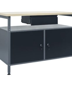 vidaXL Werkbank 120x60x85 cm staal zwart