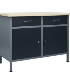 vidaXL Werkbank 120x60x85 cm staal zwart