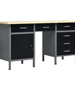 vidaXL Werkbank 160x60x85 cm staal zwart