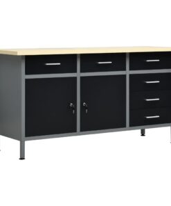 vidaXL Werkbank 160x60x85 cm staal zwart