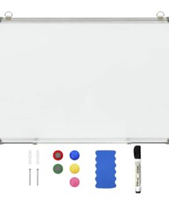 vidaXL Whiteboard magnetisch 50x35 cm staal wit