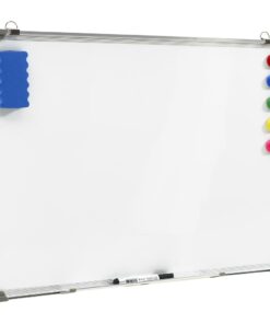 vidaXL Whiteboard magnetisch 70x50 cm staal wit