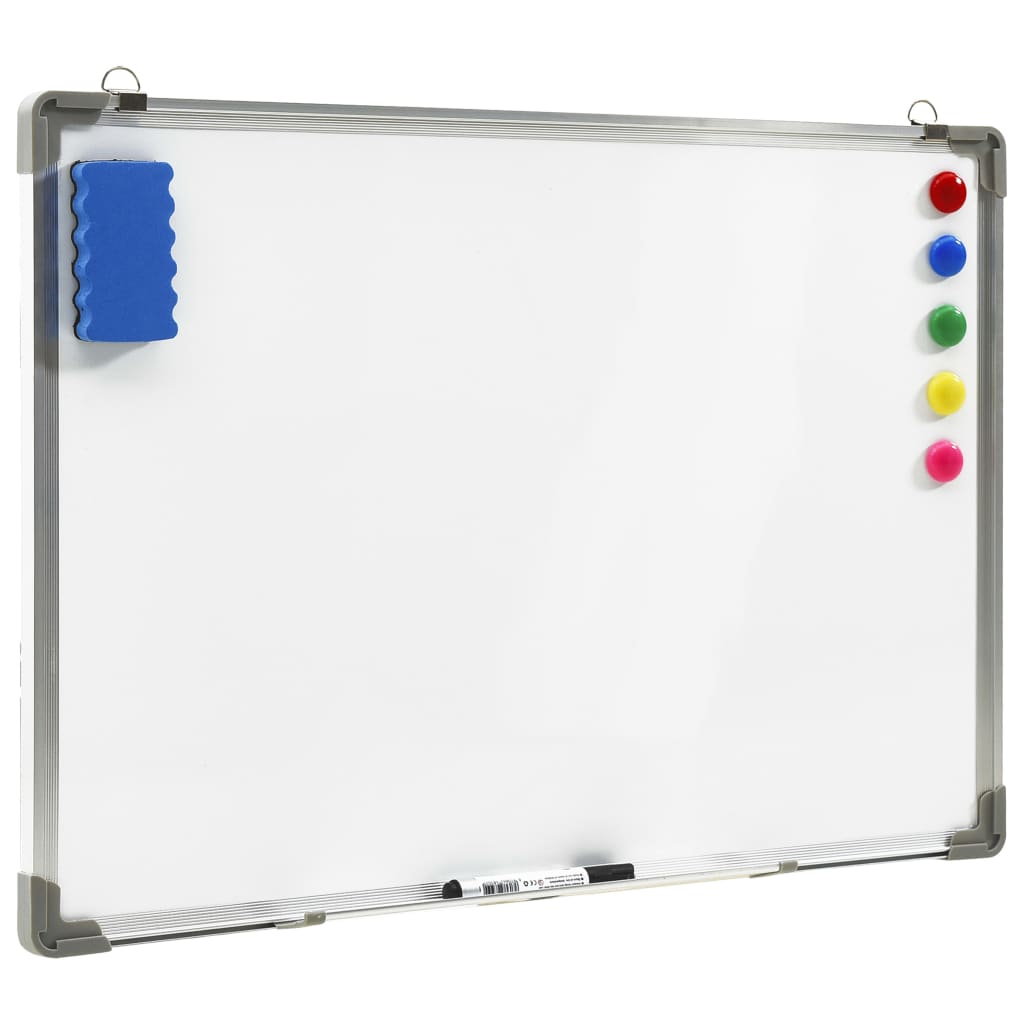 vidaXL Whiteboard magnetisch 70x50 cm staal wit