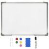 vidaXL Whiteboard magnetisch 70x50 cm staal wit