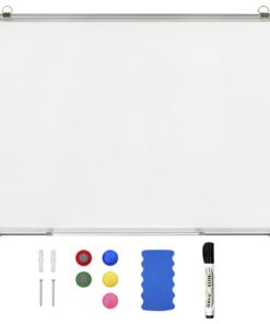 vidaXL Whiteboard magnetisch 90x60 cm staal wit
