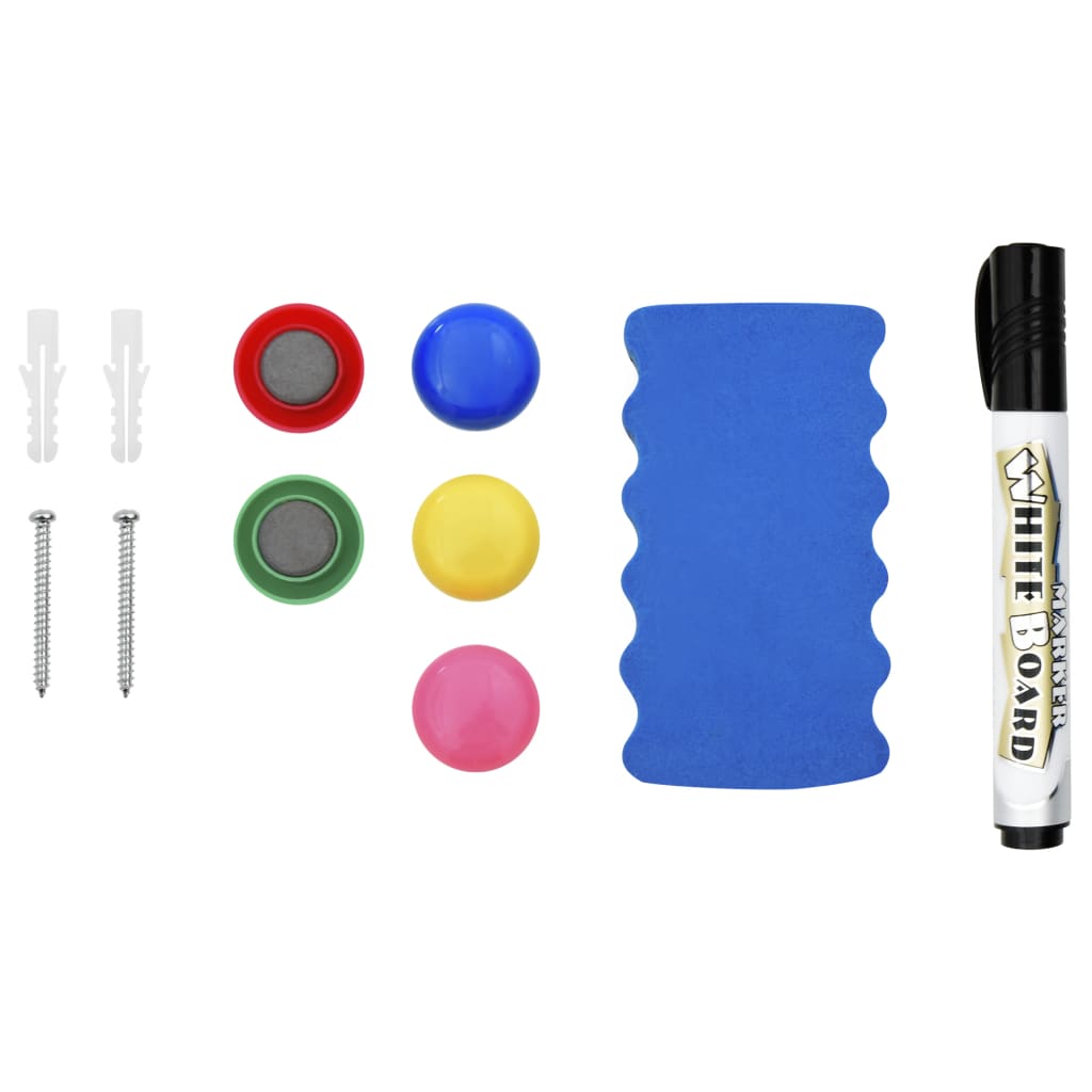 vidaXL Whiteboard magnetisch 90x60 cm staal wit - Afbeelding 5