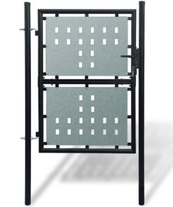 vidaXL Zwarte enkele deur schuttingpoort 100x200 cm