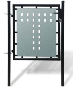 vidaXL Zwarte enkele deur schuttingpoort 100x75 cm