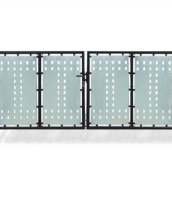 vidaXL Zwarte enkele deur schuttingpoort 300x125 cm