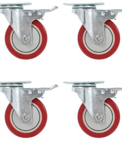 vidaXL Zwenkwielen met dubbele remmen 4 st 100 mm