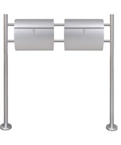 Dubbele brievenbus op RVS standaard