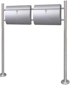 Dubbele brievenbus op RVS standaard