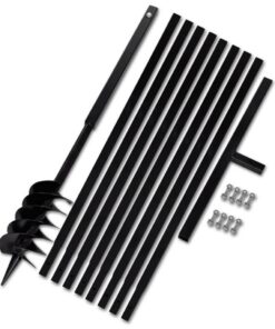 Grondboor met handvat 120 mm en verlengstukken 9 m