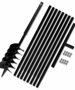 Grondboor met handvat 150 mm en verlengstukken 9 m (staal)