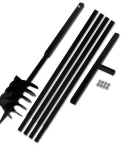 Grondboor met handvat 180 mm en verlengstukken 5 m (staal)