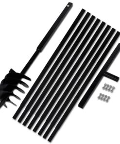 Grondboor met handvat 180 mm en verlengstukken 9 m (staal)
