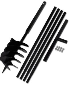 Grondboor met handvat 200 mm en verlengstukken 5 m (staal)