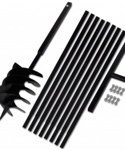 Grondboor met handvat 200 mm en verlengstukken 9 m (staal)