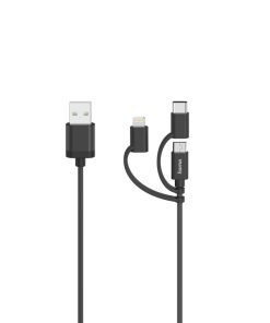 Hama Micro-USB-kabel 3in1 Incl. Adapt. Naar USB-C & Lightning USB 2.0 0