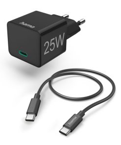 Hama Snellader Met Oplaadkabel USB-C Mini-oplader PD 25W 1 M Zwart