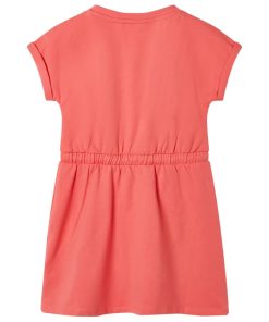 Kinderjurk met trekkoord 104 koraalkleurig