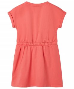 Kinderjurk met trekkoord 116 koraalkleurig