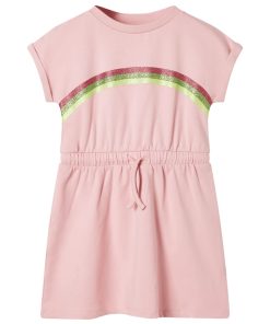 Kinderjurk met trekkoord 116 lichtroze