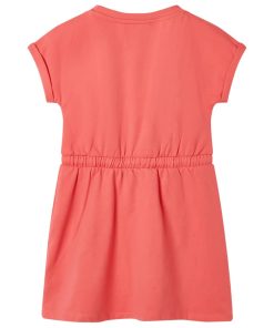 Kinderjurk met trekkoord 140 koraalkleurig