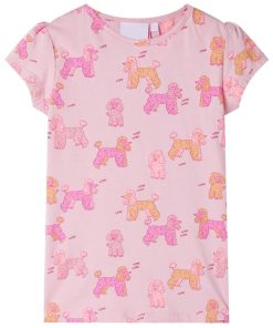 Kinderpyjama met korte mouwen 128 lichtroze