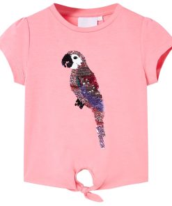 Kindershirt 104 fluorescerend roze