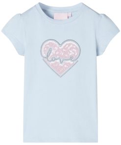 Kindershirt 116 lichtblauw