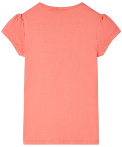 Kindershirt 92 koraalkleurig