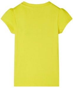 Kindershirt met kapmouwen 140 felgeel