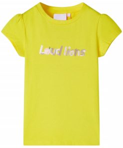 Kindershirt met kapmouwen 140 felgeel