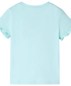Kindershirt met korte mouwen 104 lichtzeeblauw
