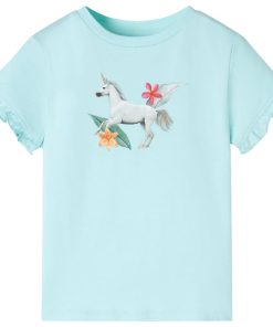 Kindershirt met korte mouwen 104 lichtzeeblauw