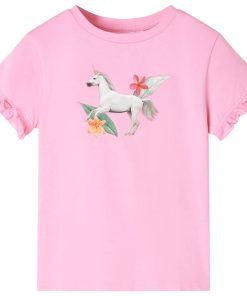 Kindershirt met korte mouwen 116 felroze