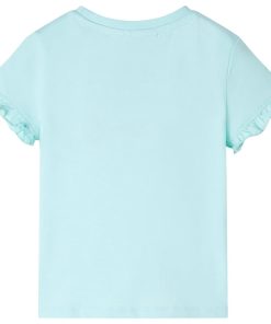 Kindershirt met korte mouwen 116 lichtzeeblauw